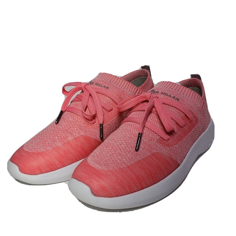 Peter Millar Women sneakers knit Hyperlight Glide Athleisure Pink White Sz 7.5